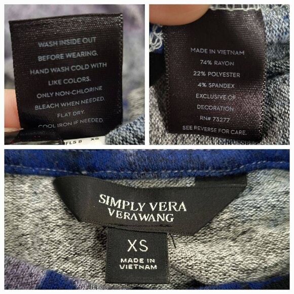 Simply Vera Wang Ruffle Top(K004)- Tees,Long Sleeve, Size XS for Women - Picture 5 of 6